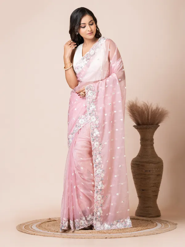 Charming_Pink_Organza_Tissue_Saree_with_Floral_Embroidery
