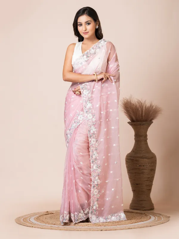 Charming_Pink_Organza_Tissue_Saree_with_Floral_Embroidery