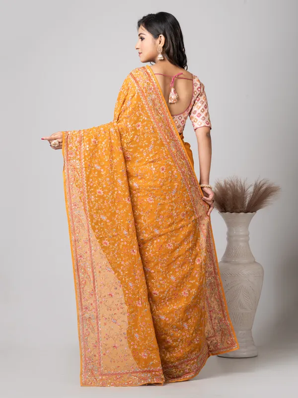 Elegant_Mustard_Calabrese_Fancy_Chiffon_Saree_with_Jal_Work
