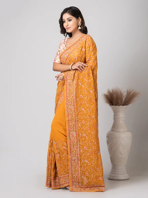 Elegant_Mustard_Calabrese_Fancy_Chiffon_Saree_with_Jal_Work