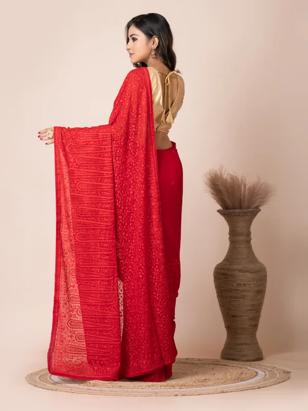 Bold_Red_Fancy_Chiffon_Saree_with_Jal_Work