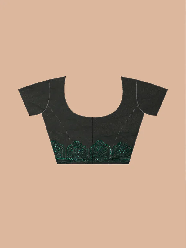 Luxurious_Dark_Green_Fancy_Chiffon_Saree_with_Jal_Work