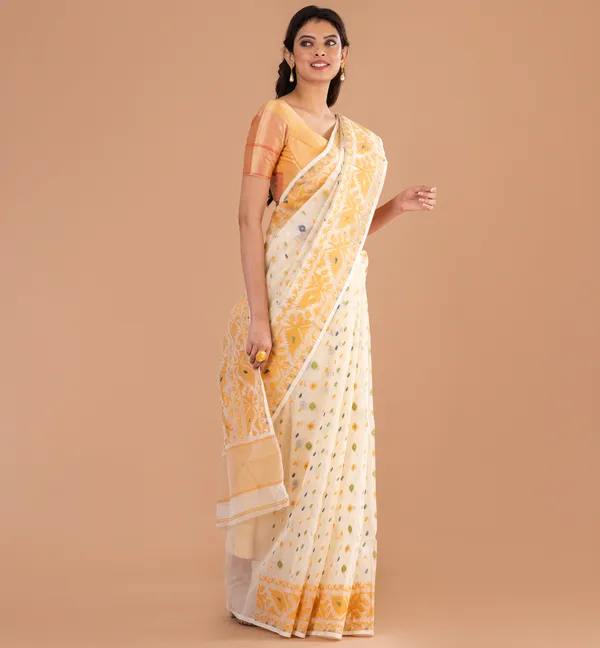 Cream_Printed_Jamdani_Saree_for_Women