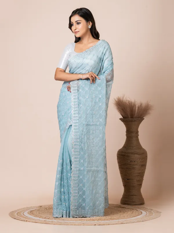 Elegant_Sky_Blue_Net_Saree_with_Embroidered_Border