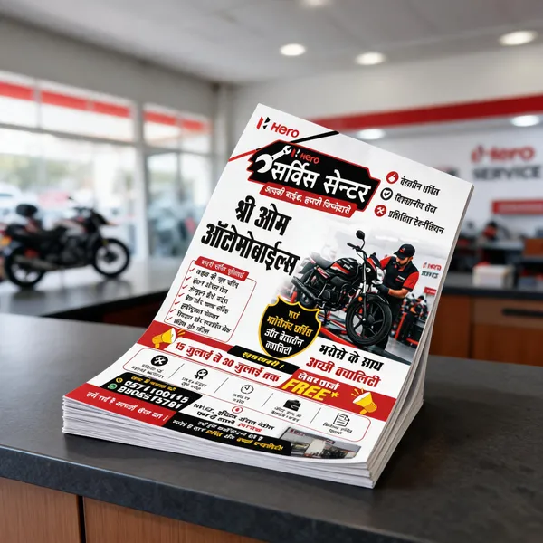90_Gsm_Art_Paper_Motorcycle_Service_Centre_Promotional_Leaflet_Pack_Of_1000