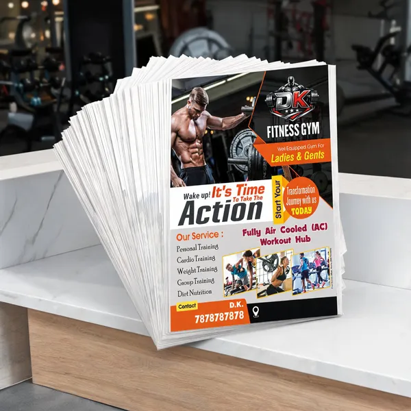 90_Gsm_Art_Paper_Gym_Training_Services_Promotional_Leaflet_Pack_Of_1000