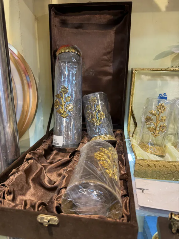 Glass_Gold_Floral_Decorative_Drinkware_Set