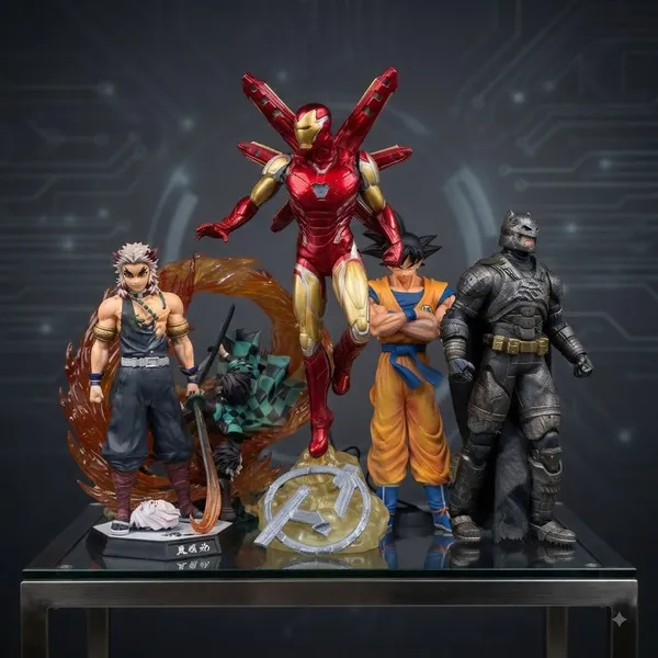 Red_And_Gold_Plastic_And_Acrylic_Superhero_Action_Figure_Collectors