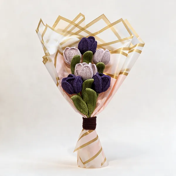 Purple_And_Lavender_Crochet_Crochet_Flower_Bouquet_Home_Decor