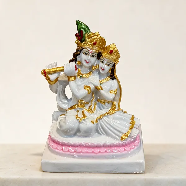 White_And_Gold_Acrylic_Religious_Idol_Home_Decor