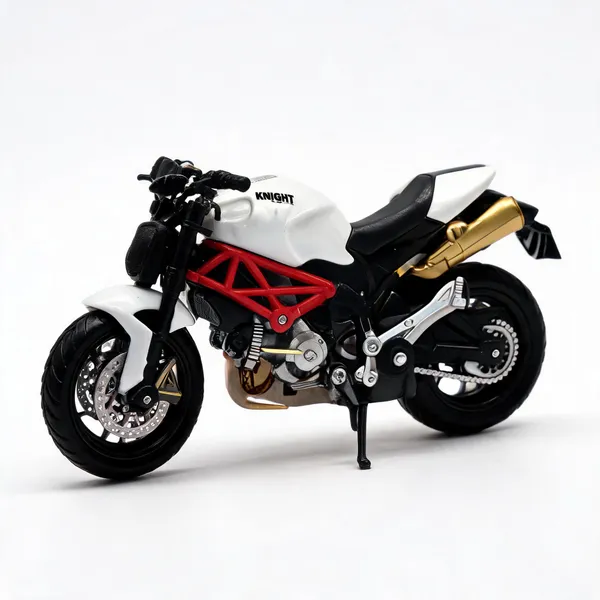 Red__And_White_Diescast_Metal_Motorcycle_Model_Collectors