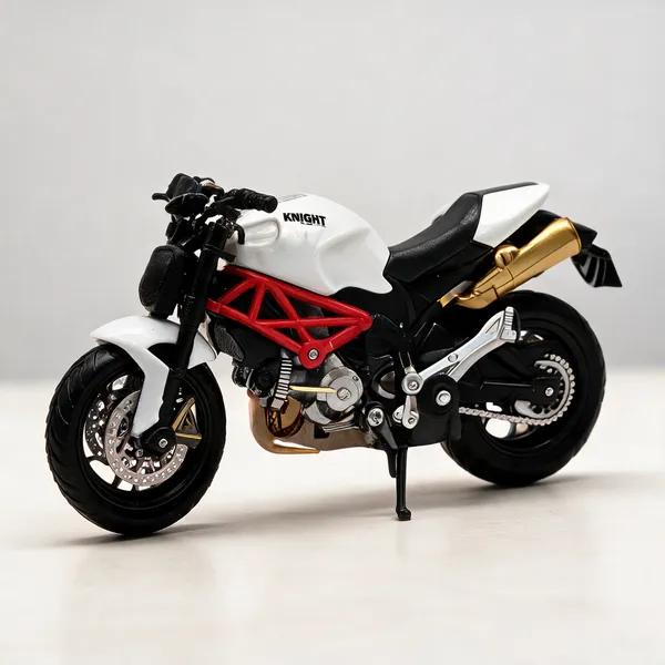 Red_And_White_Diescast_Metal_Motorcycle_Model_Collectors