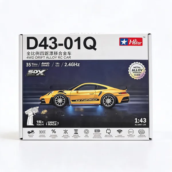 Yellow_Diecast_Metal_Remote_Control_Drift_Car_Kids