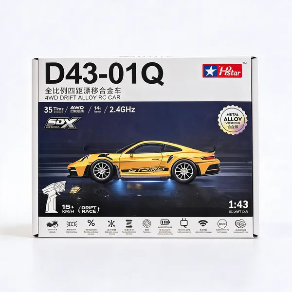 Yellow_Diecast_Metal_Remote_Control_Drift_Car_Kids