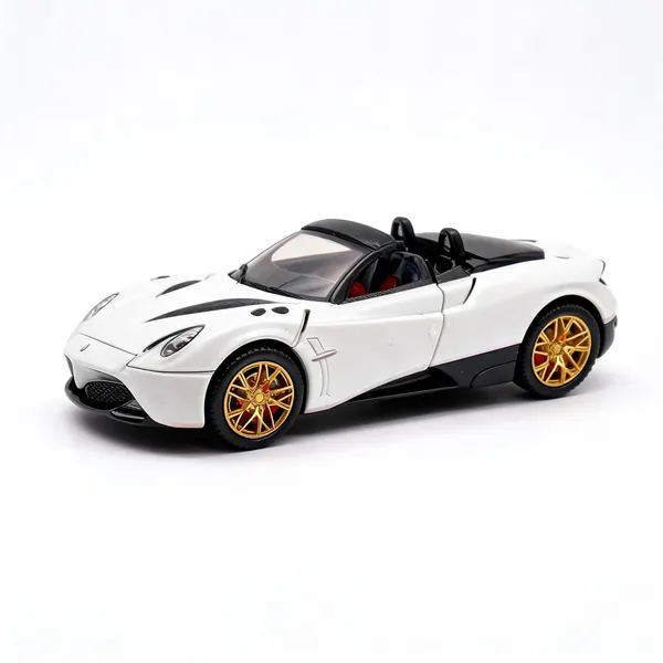 White__And_Gold_Diecast_Metal_Sports_Car_Toy_Kids