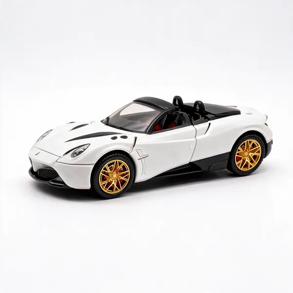 White_And_Gold_Diecast_Metal_Sports_Car_Toy_Kids