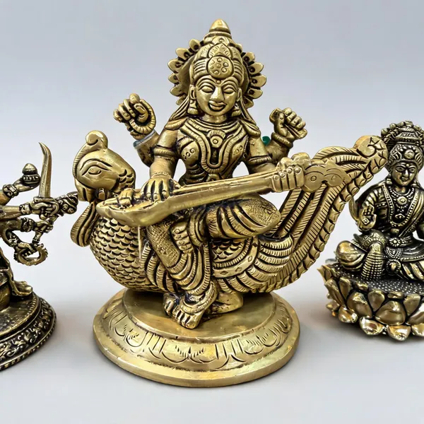 Gold_Brass_Religious_Idol_Set_Home_Decor