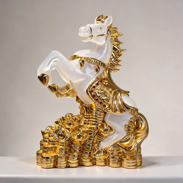 White_And_Gold_Acrylic_Decorative_Figurine_Home_Decor