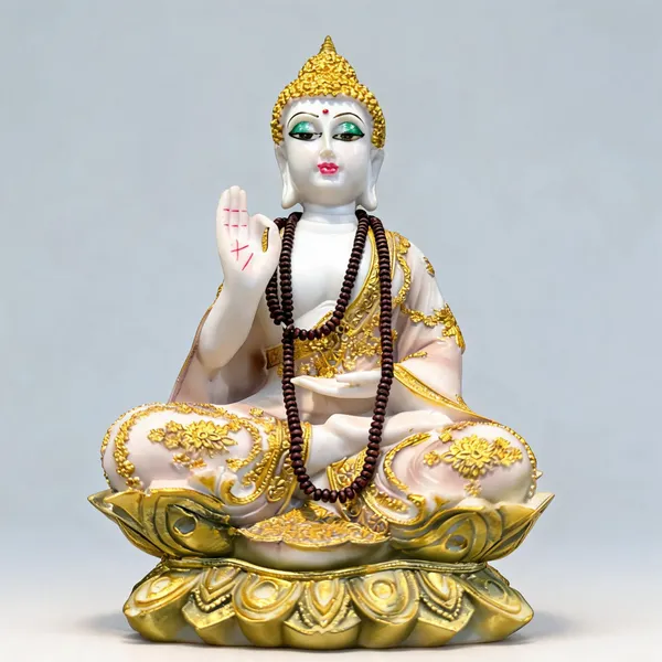 White__And_Gold_Acrylic_Buddha_Idol_Home_Decor