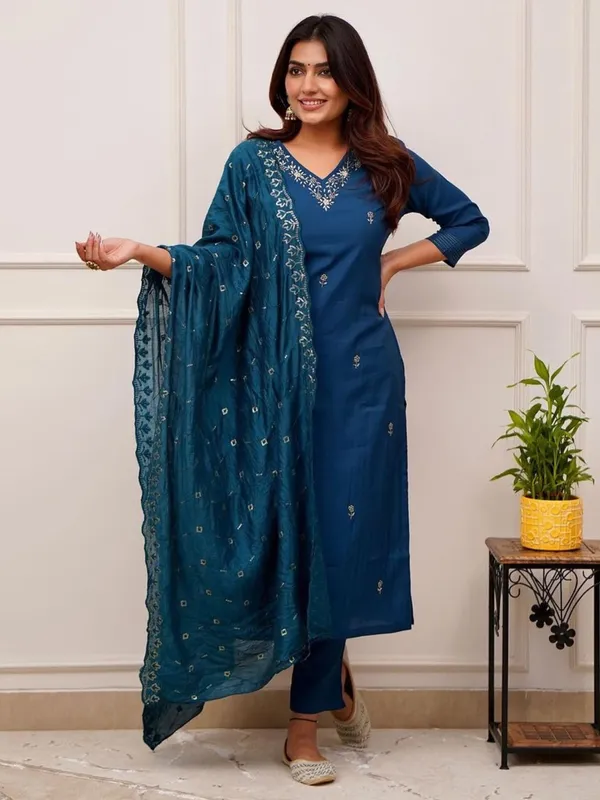 Dark_Blue_Georgette_Straight_Embroidered_Kurta_Set_For_Women