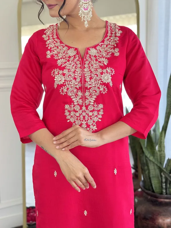 Pink_Art_Silk_Straight_Embroidered_Kurta_Set_For_Women