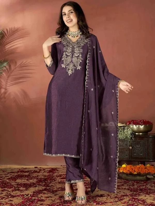 Purple_Art_Silk_Straight_Embroidered_Kurta_Set_For_Women