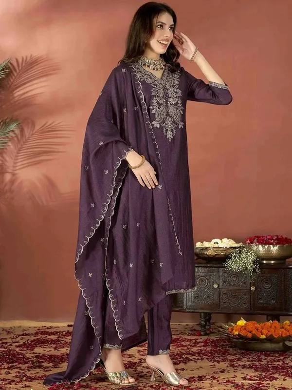 Purple_Art_Silk_Straight_Embroidered_Kurta_Set_For_Women