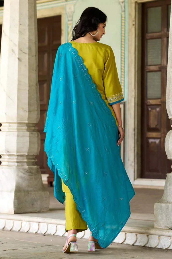 Yellow_Viscose_Chanderi_Embroidered_Kurta_Pant_Dupatta_Set_For_Women