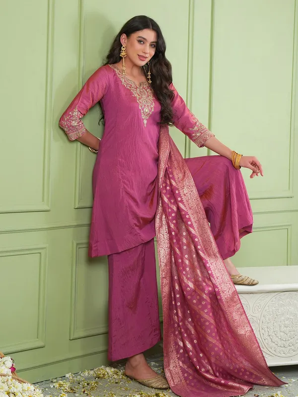 Pink_Silk_Blend_Embroidered_Straight_Kurta_Palazzo_Set_For_Women
