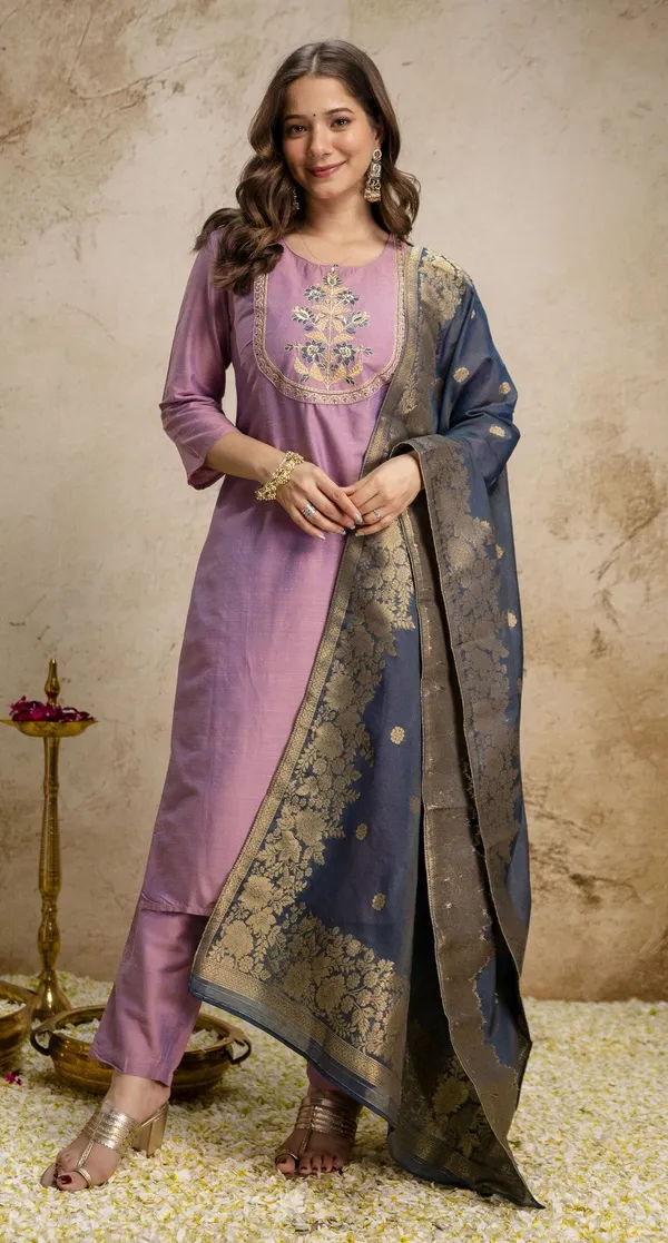 Pink_Silk_Blend_Embroidered_Straight_Kurta_Pant_Set_For_Women
