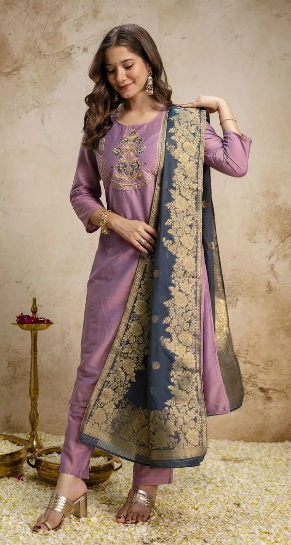 Pink_Silk_Blend_Embroidered_Straight_Kurta_Pant_Set_For_Women