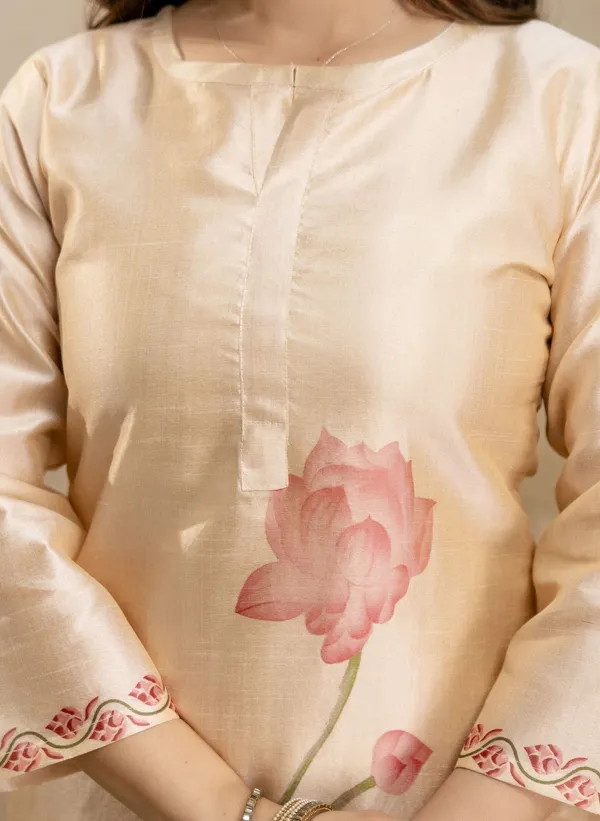 Pink_Silk_Blend_Floral_Print_Kurta_Set_For_Women