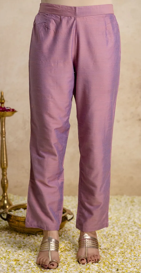 Pink_Silk_Blend_Kurta_Set_For_Women
