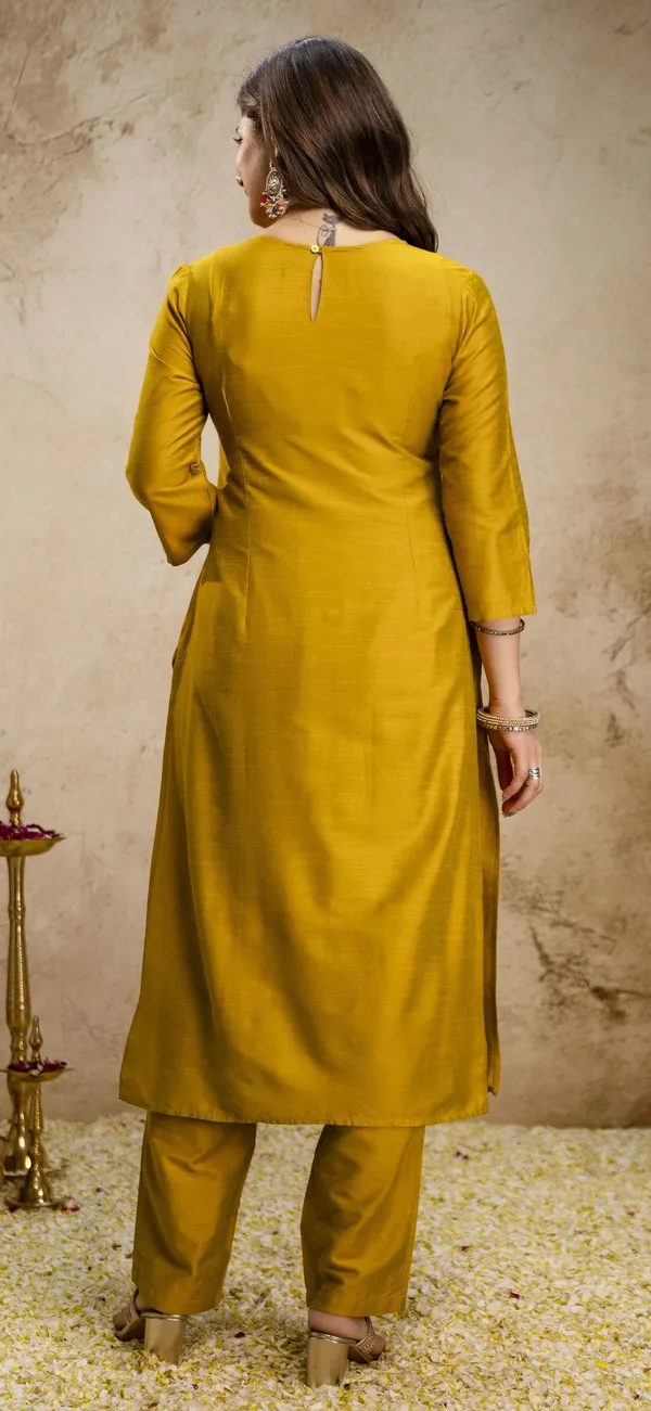 Green_Silk_Blend_Straight_Kurta_Set_For_Women