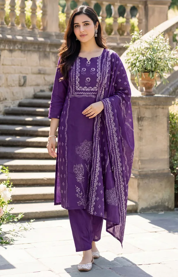 Purple_Art_Silk_Straight_Printed_Kurta_Set_For_Women