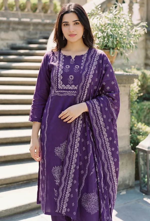 Purple_Art_Silk_Straight_Printed_Kurta_Set_For_Women