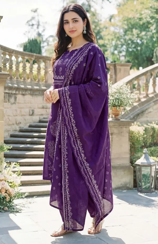 Purple_Art_Silk_Straight_Printed_Kurta_Set_For_Women