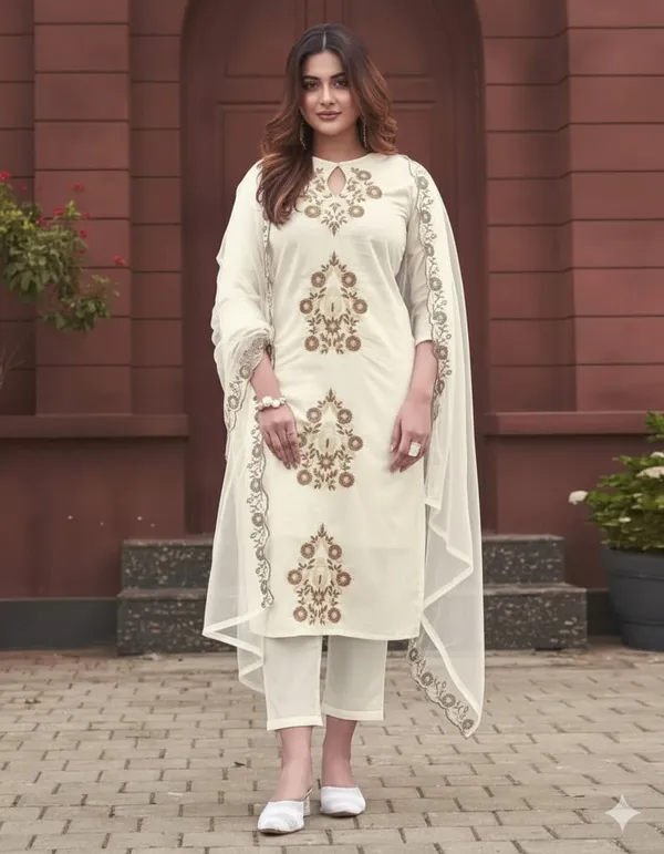 Beige_Rayon_Slub_Straight_Embroidered_Kurta_Set_For_Women