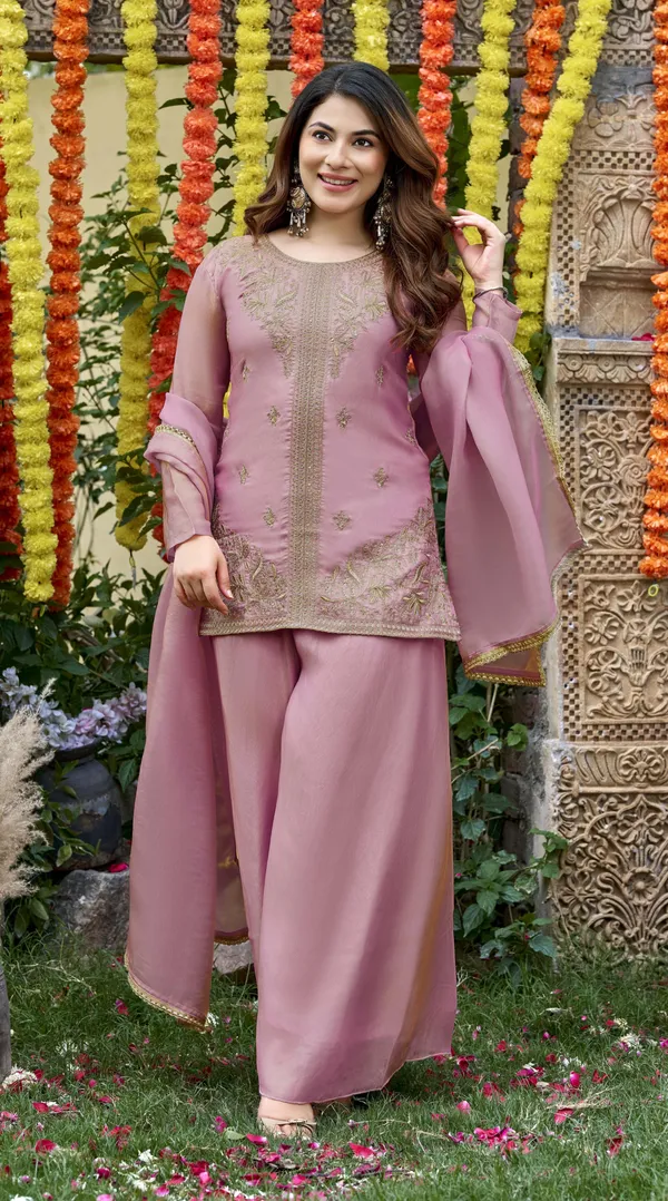 Peach_Satin_Kurta_Pant_Dupatta_Set_For_Women