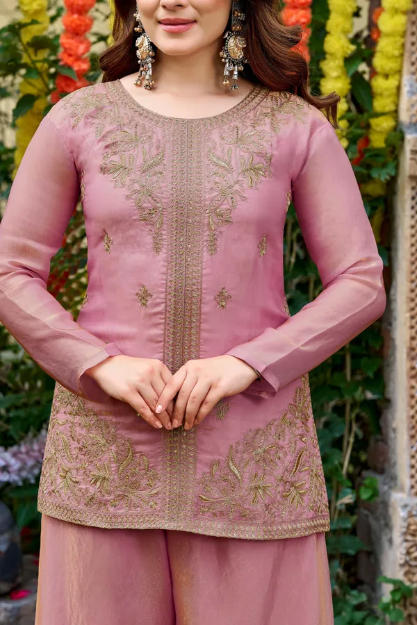 Peach_Satin_Kurta_Pant_Dupatta_Set_For_Women