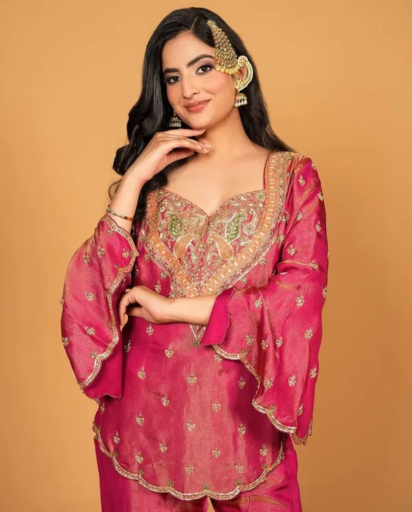 Pink_Art_Silk_Zari_Bead_Embroidered_Kurti_Sharara_Set_For_Women