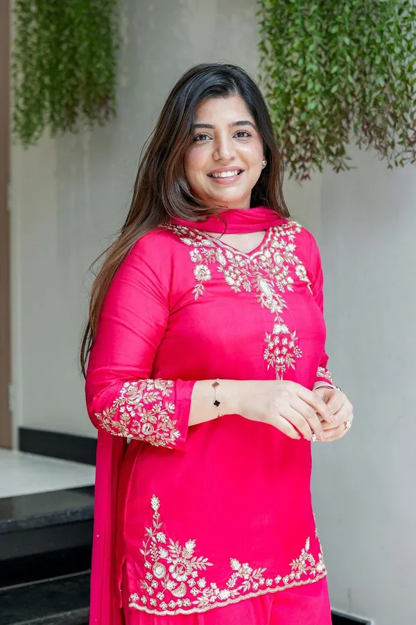 Pink_Crepe_Zari_Embroidered_Keyhole_Neck_Kurta_Sharara_Set_For_Women