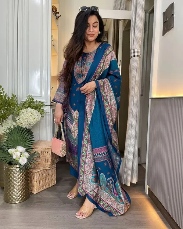 Dark_Blue_Viscose_Rayon_Kurta_Set_For_Women