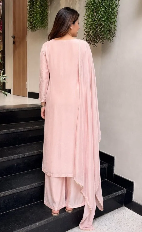 Peach_Crepe_Kurta_Palazzo_Dupatta_Set_For_Women