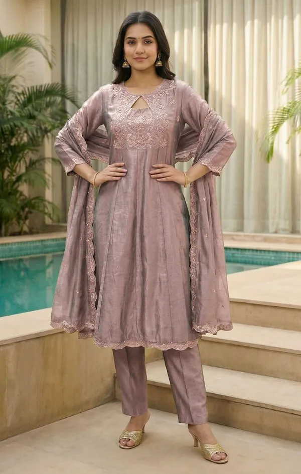 Purple_Silk_Blend_Straight_Zari_Floral_Embroidered_Kurta_Pant_Set_For_Women