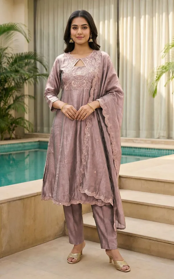 Purple_Silk_Blend_Straight_Zari_Floral_Embroidered_Kurta_Pant_Set_For_Women