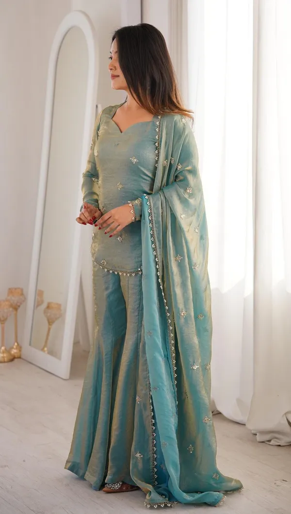 Green_Art_Silk_Embroidered_Sweetheart_Neck_Kurta_Sharara_Set_For_Women