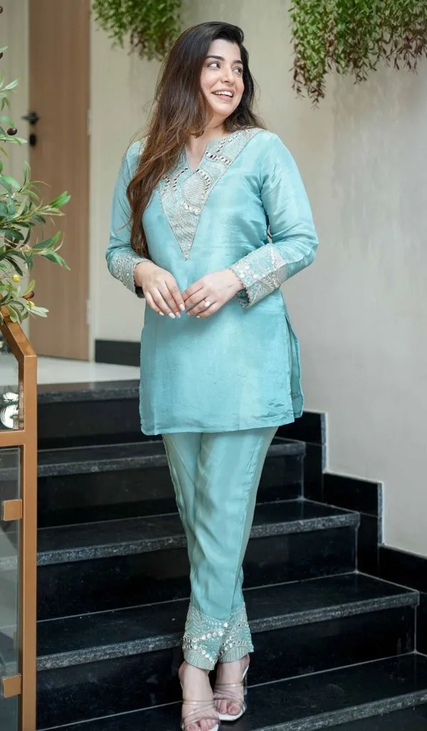 Blue_Satin_Straight_Embroidered_Kurta_Pant_Set_For_Women