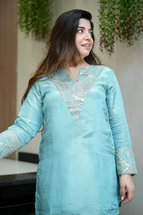 Blue_Satin_Straight_Embroidered_Kurta_Pant_Set_For_Women