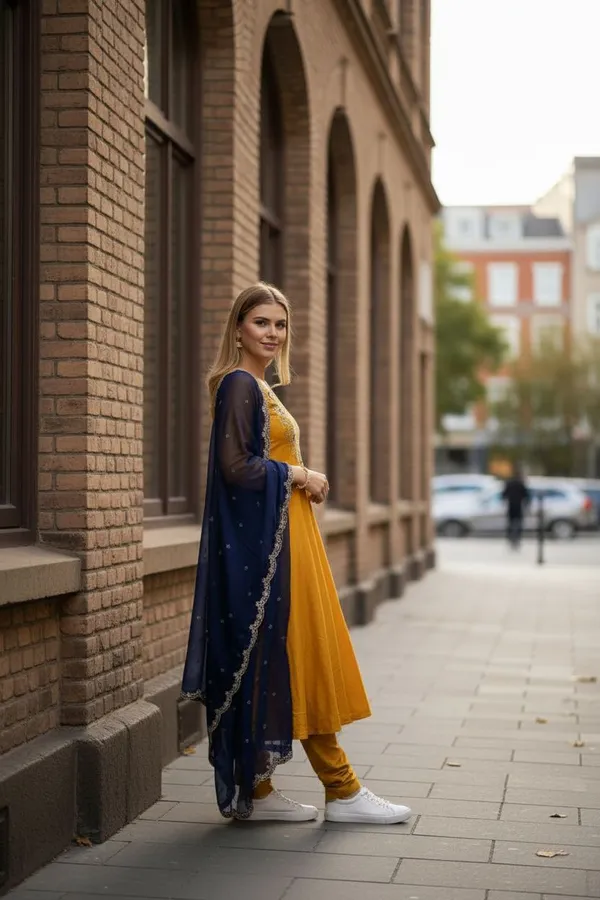 Yellow_Cotton_Blend_Paisley_Print_Palazzo_Kurta_Set_For_Women